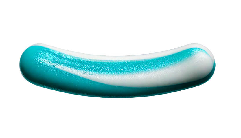 Toothpaste in the shape of a smile